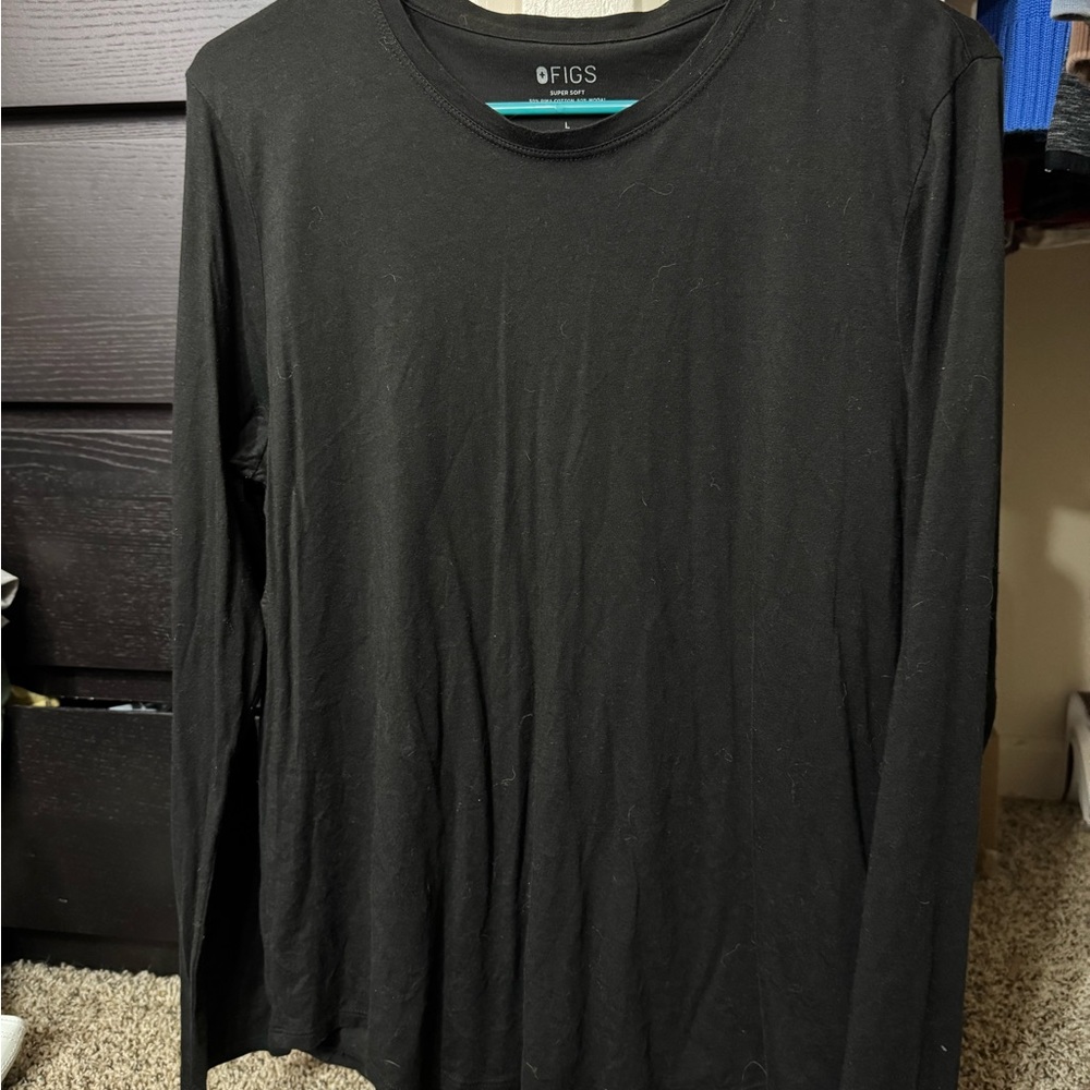 Figs Black Long Sleeve super soft underscrub